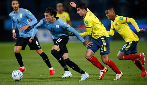 Selección Colombia vs Selección Uruguay en eliminatorias a Catar 2022