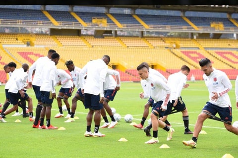 Selección Colombia entrenando en Bogotá