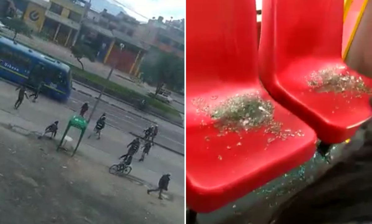 Transmilenio: vándalos atacan a piedra