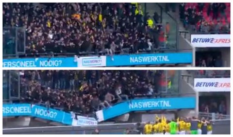 Tribuna de estadio se desplomó en Países Bajos