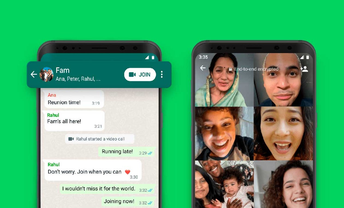 Notificación para entrar a una videollamada en WhatsApp