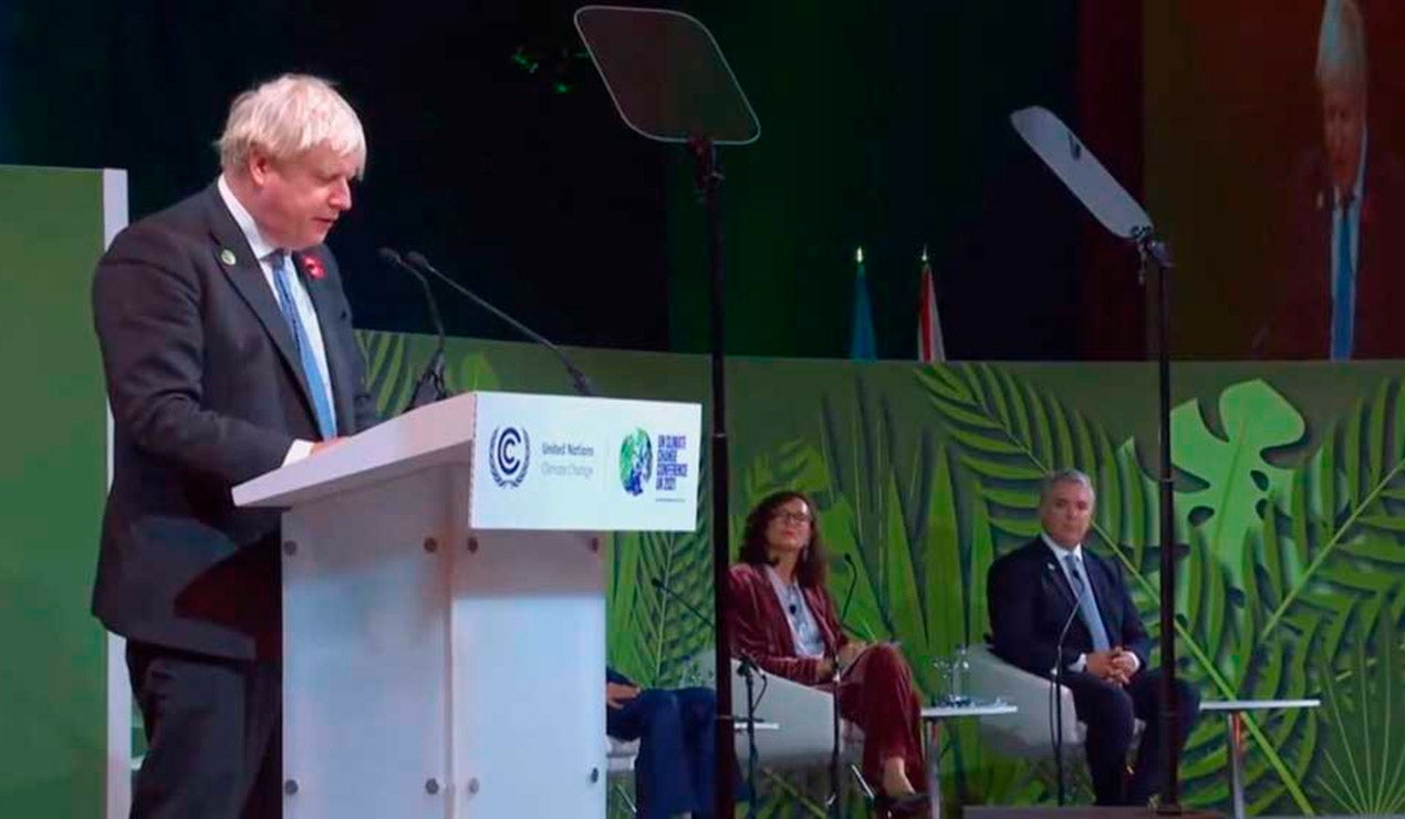 Boris Jhonson se pronuncia en el COP26