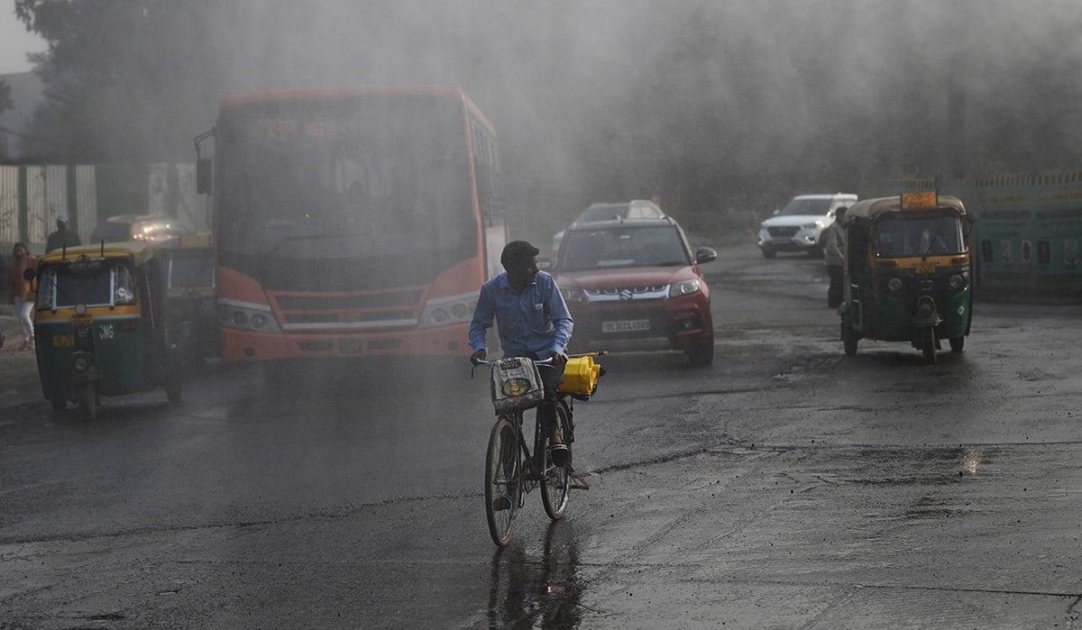 Nueva Delhi con contaminación en el aire