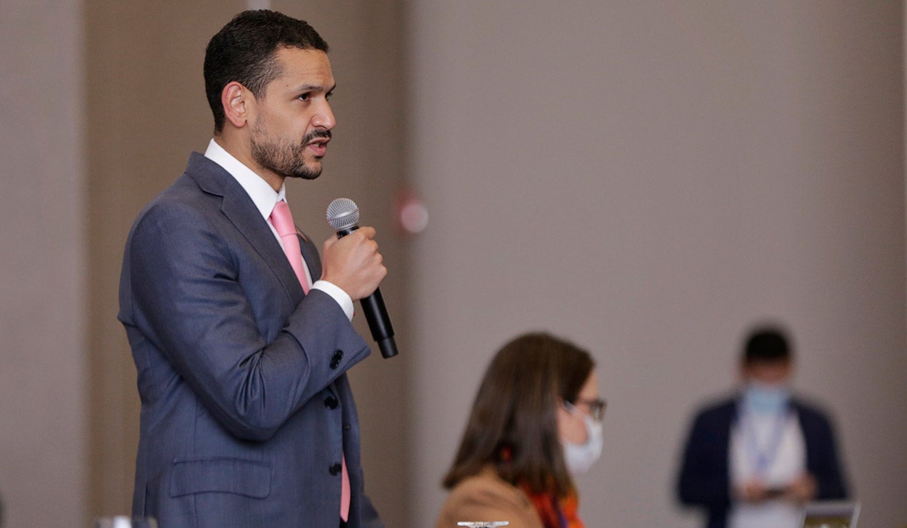 Daniel Palacios, Ministro del Interior, realiza un pronunciamiento.