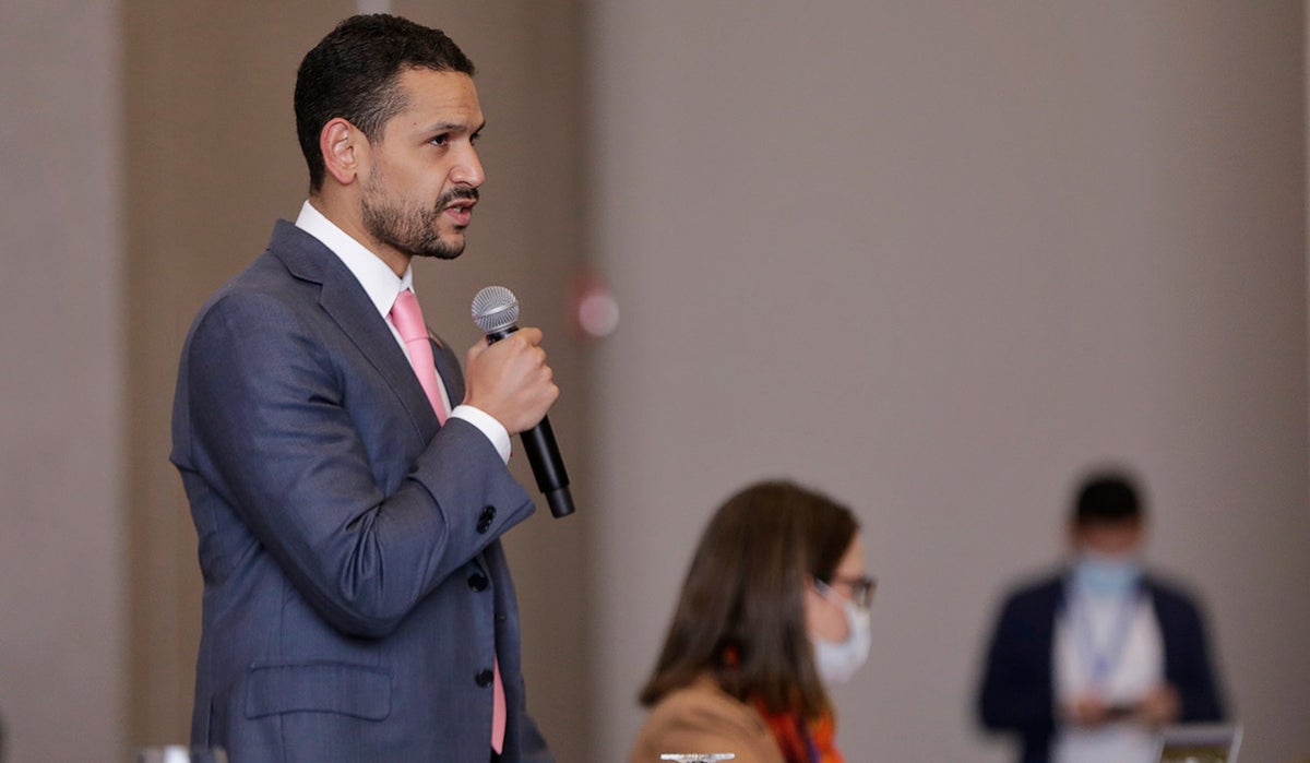 Daniel Palacios, Ministro del Interior, realiza un pronunciamiento.