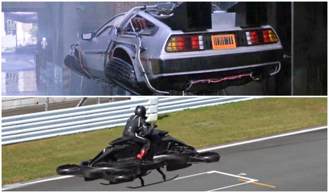 DeLorean y Moto voladora