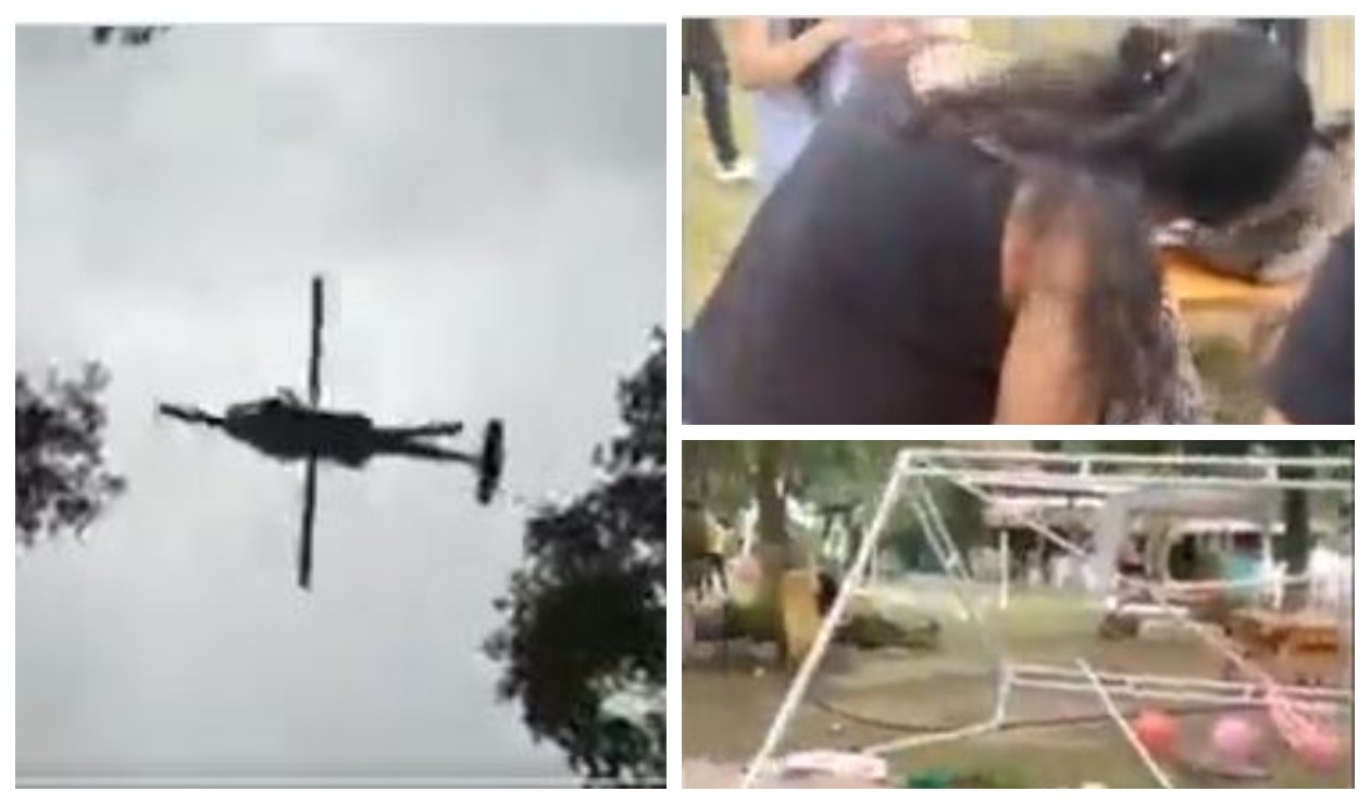 Incidente en restaurante con helicóptero en Floridablanca