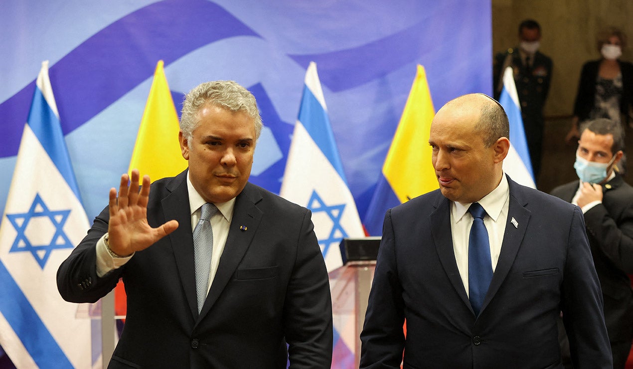 Iván Duque junto a Naftali Bennet