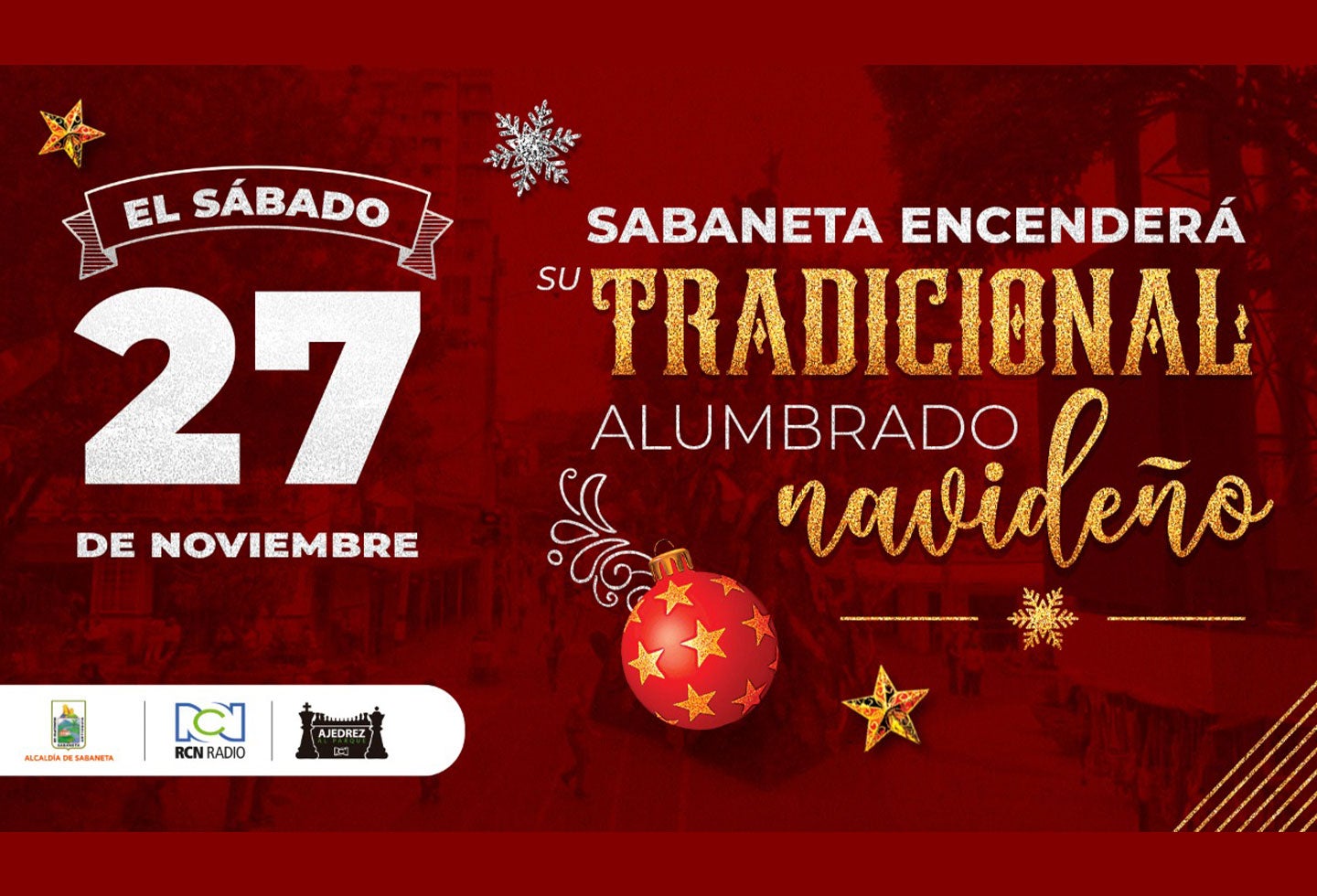 Sabaneta: alumbrado navideño se enciende 27 de noviembre