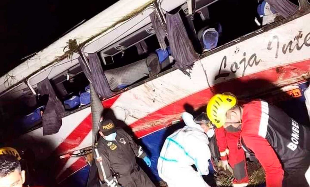 Accidente de tránsito con bus de Ecuador