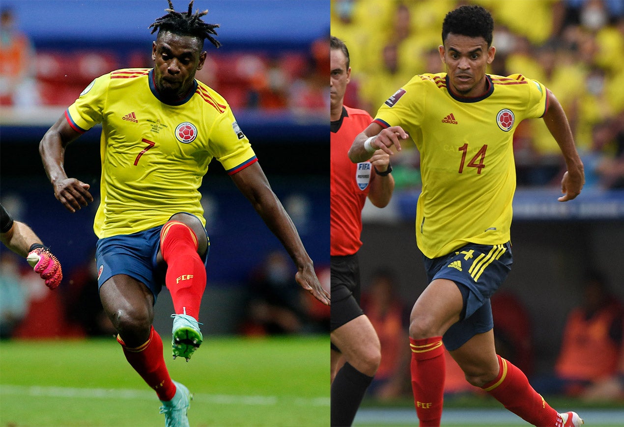 Duván Zapata y Luís Fernando Díaz, futbolistas colombianos