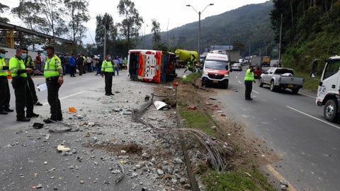 Accidente en la Autopista Medellín-Bogotá.