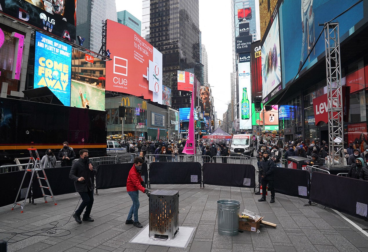 Preparativos para Fin de Año de Times Square