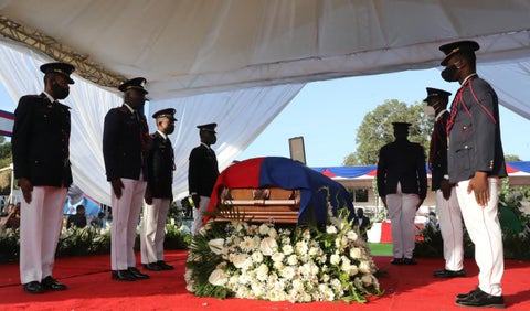 El funeral del presidente de Haití, Jovenel Moise, en julio de 2021.