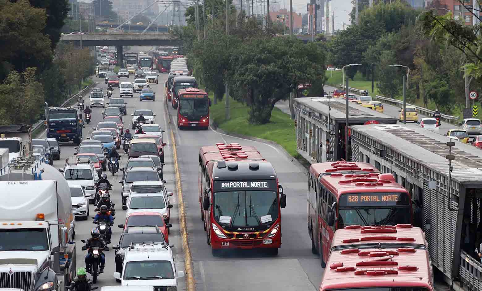 Trancones en Bogotá en fin de año 2021