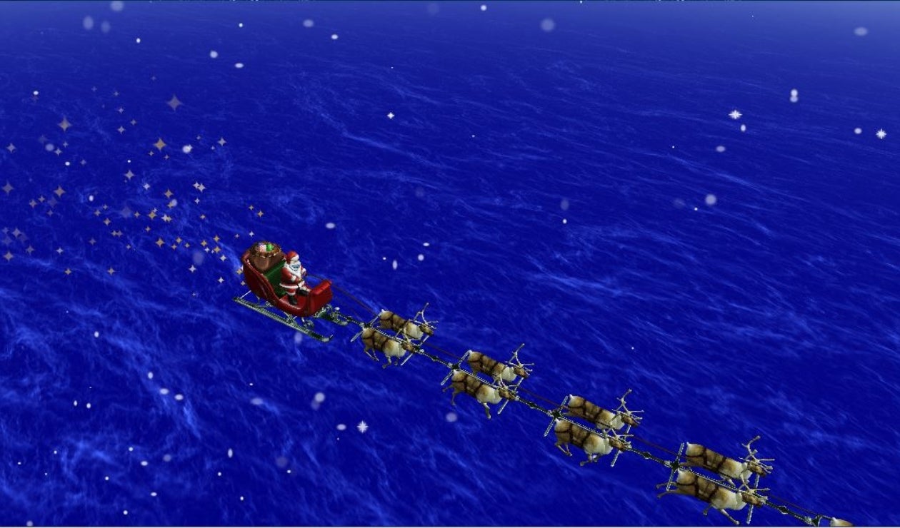 Papá Noel recorre el mundo con sus renos