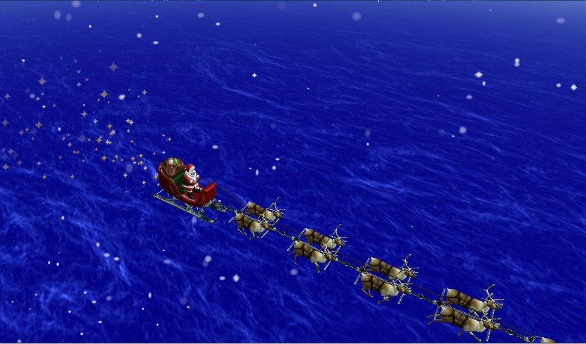 Papá Noel recorre el mundo con sus renos