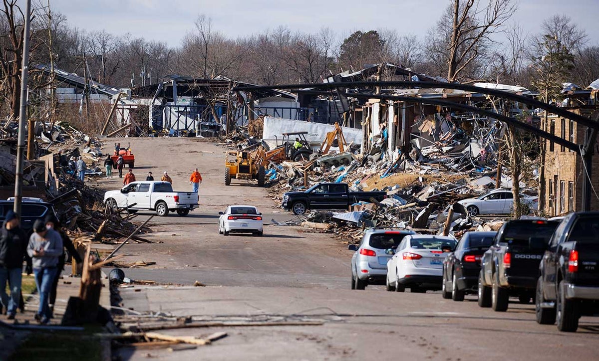 Destrucción causada por el Tornado en Kentucky, EE.UU.