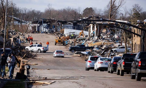 Destrucción causada por el Tornado en Kentucky, EE.UU.