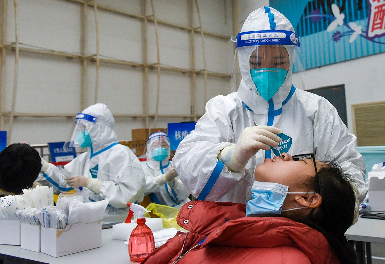 Pruebas de covid en China