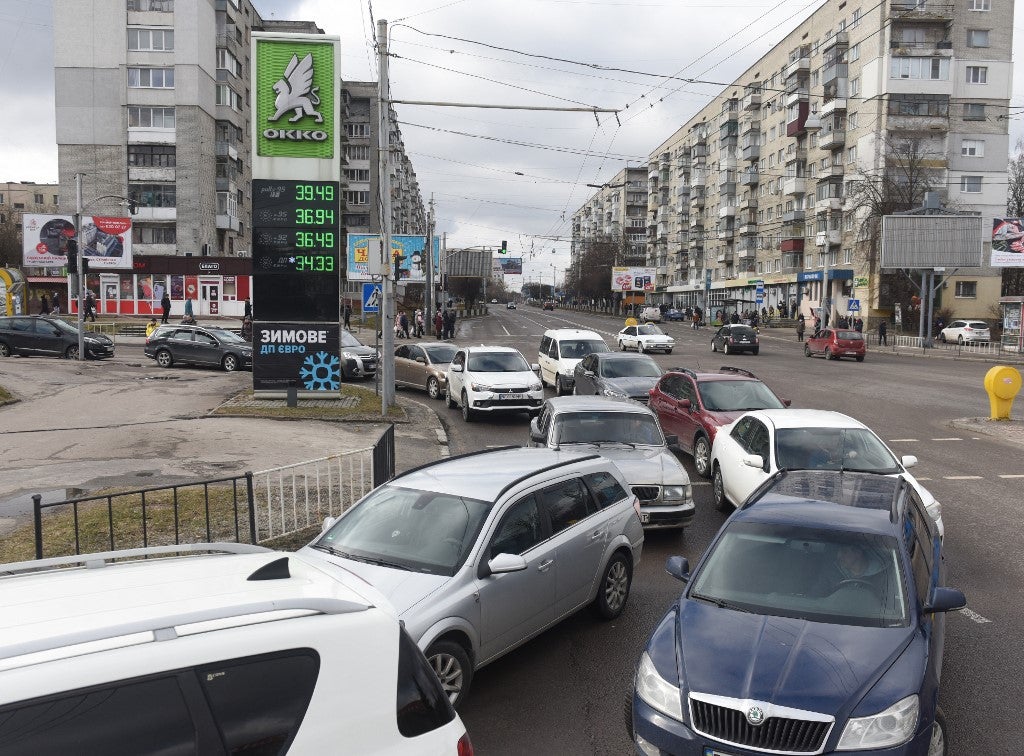 Vías de Kiev en Ucrania