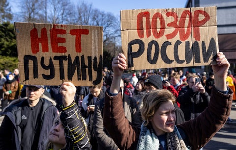 Protestas en Ucrania por invasión rusa