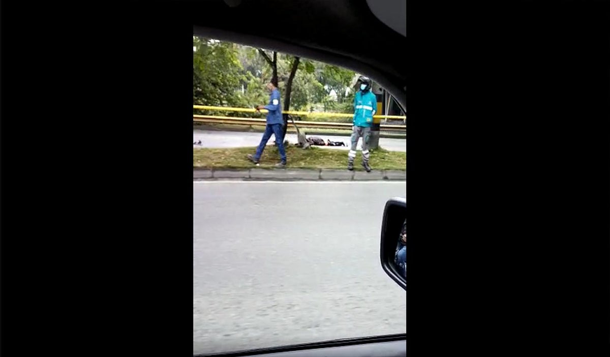 Accidente de motociclista en Medellín