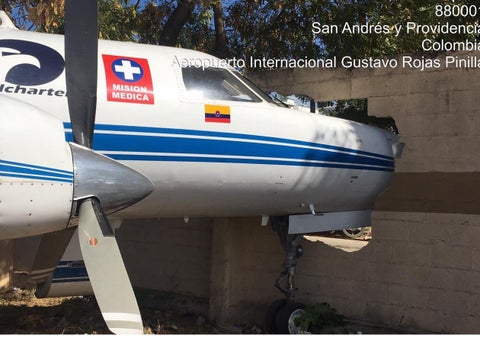 Avión ambulancia accidentado en San Andrés