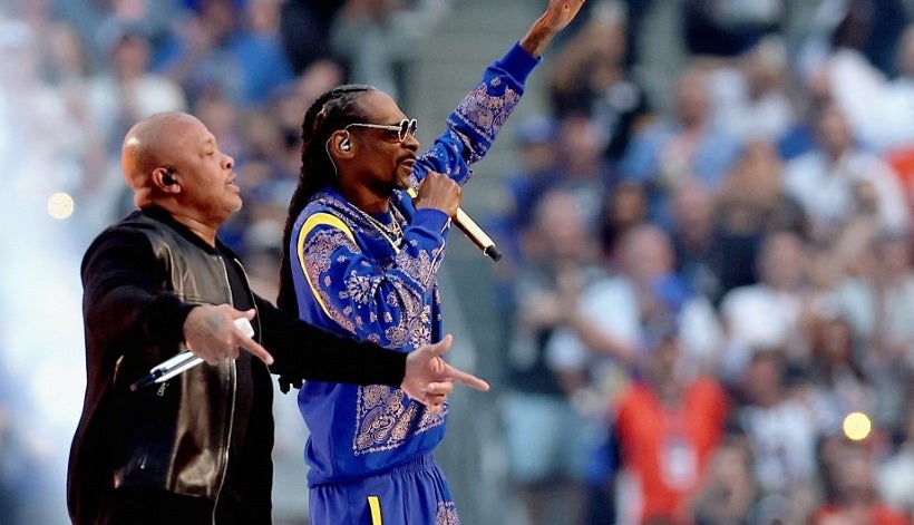 Snoop Dog y Dr. Dre en Super Bowl