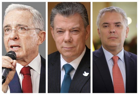 Alvaro Uribe, Juan Manuel Santos e Iván Duque