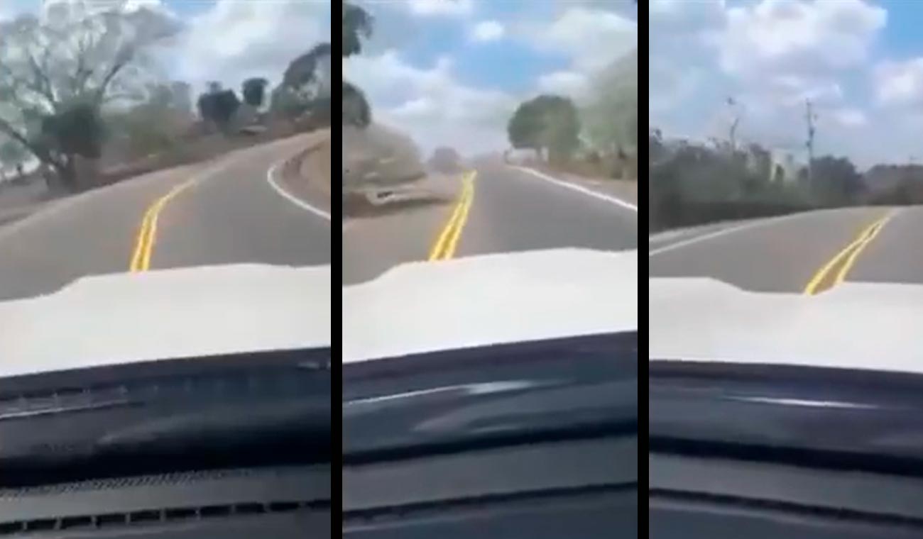 Línea de vía mal pintada