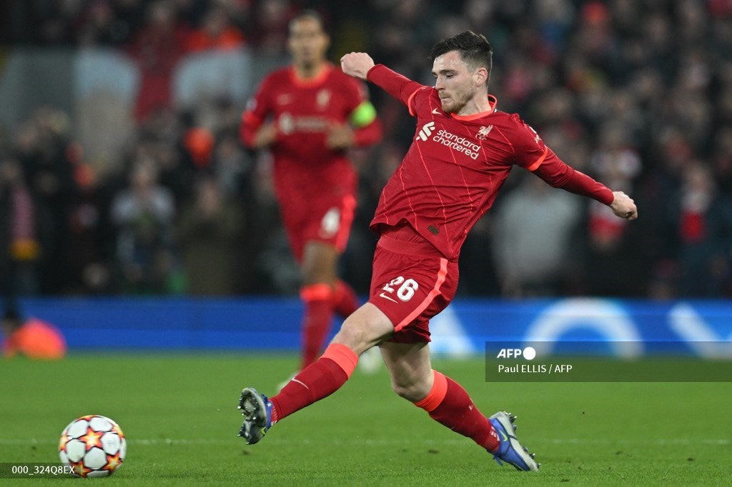 Andrew Robertson compañero de Luis Diaz en Liverpool.