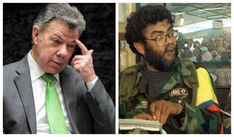 'Alfonso Cano' y Juan Manuel Santos