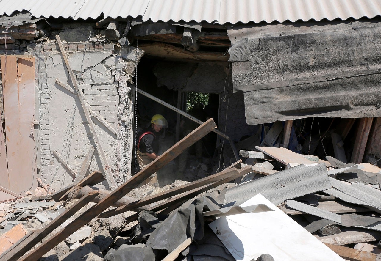 Bombardeo en Ucrania