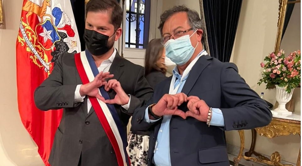 Gabriel Boric y Gustavo Petro