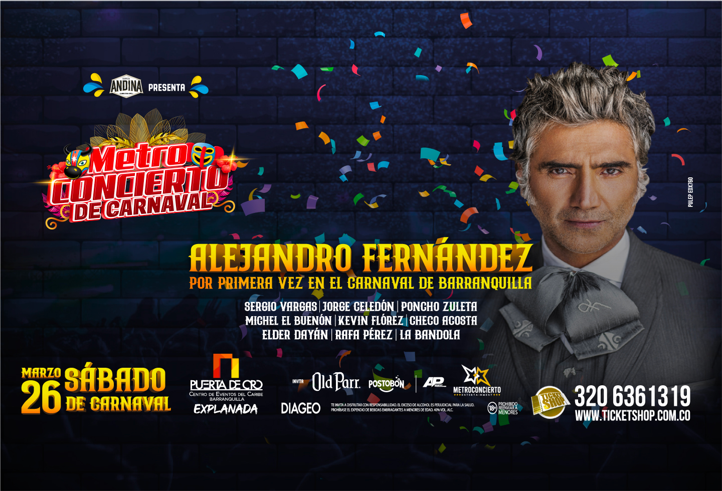 Alejandro Fernández estará en el Metroconcierto