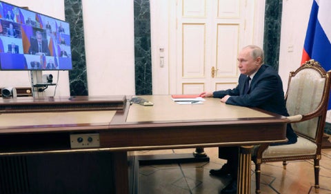 Vladimir Putin en reunión de seguridad