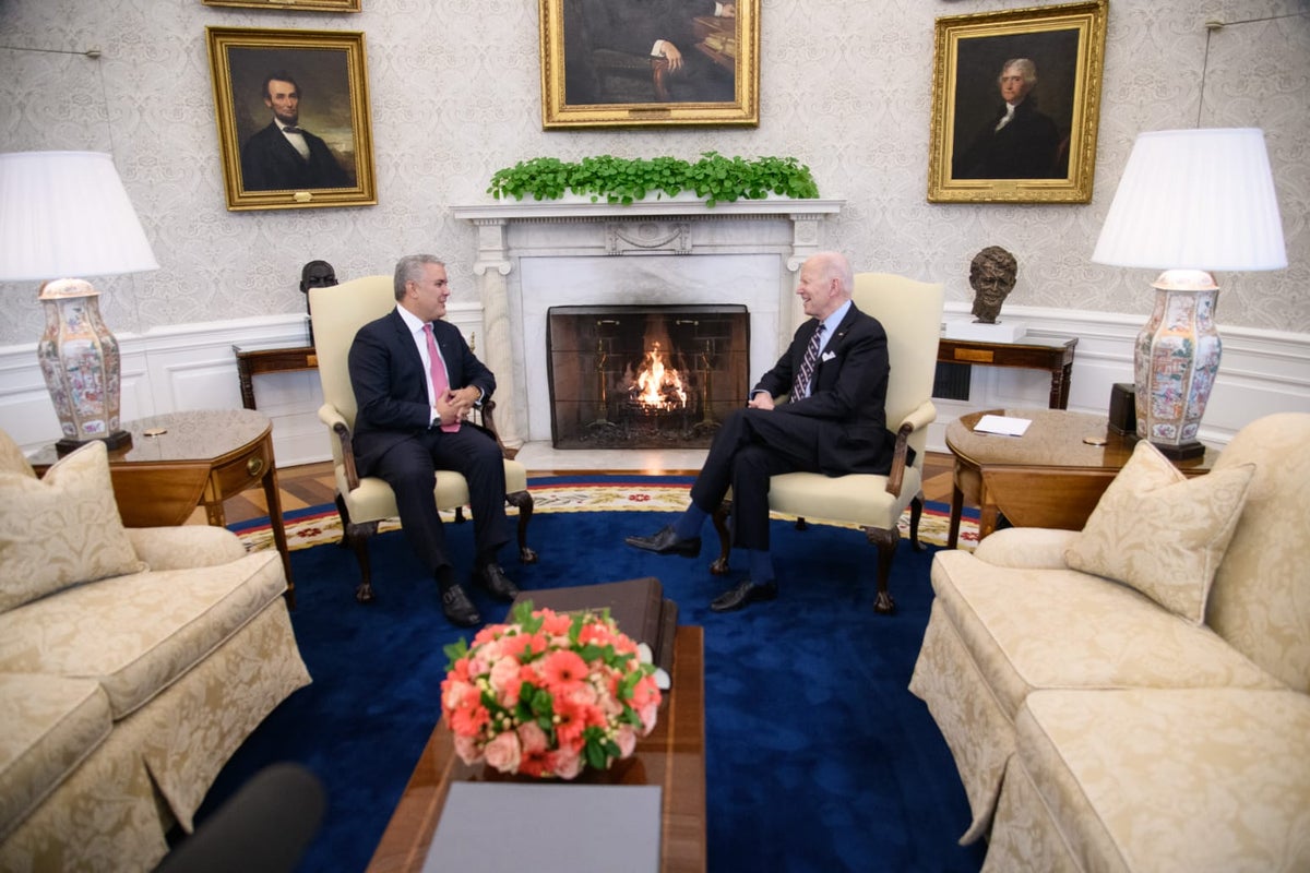 El presidente de los Estados Unidos, Joe Biden y homólogo colombiano, Iván Duque