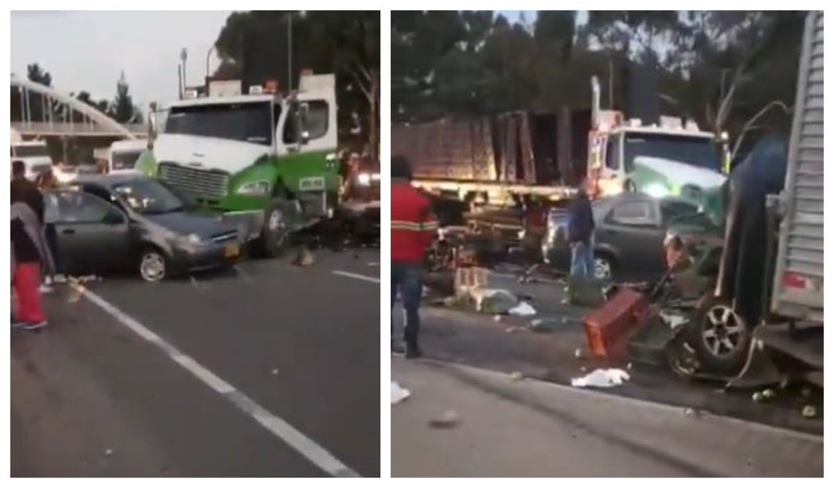 Accidente de tractomula en vía Bogotá-Chía