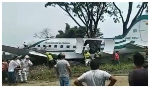 Avión accidentado en Villavicencio
