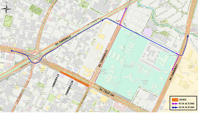 Desvío cierre calle 100