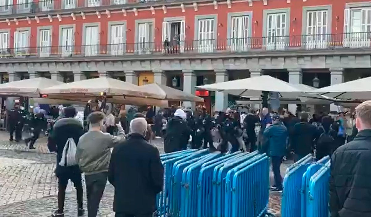 Pelea de hinchas en Madrid