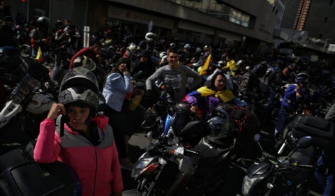 Protesta de motociclistas en Bogotá