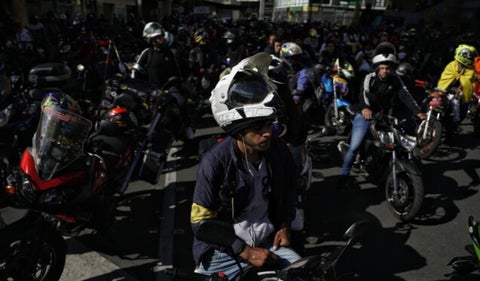 Panorama de motociclistas en Bogota