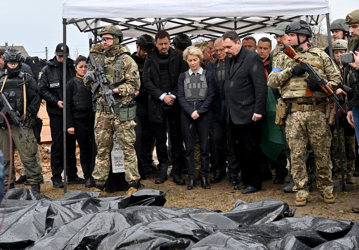 Ursula Von der Leyen en Bucha, Ucrania