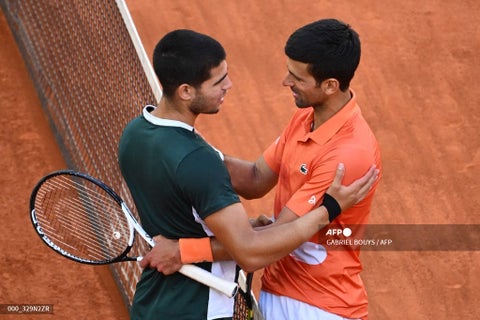 Carlos Alcaraz y Novak Djokovic