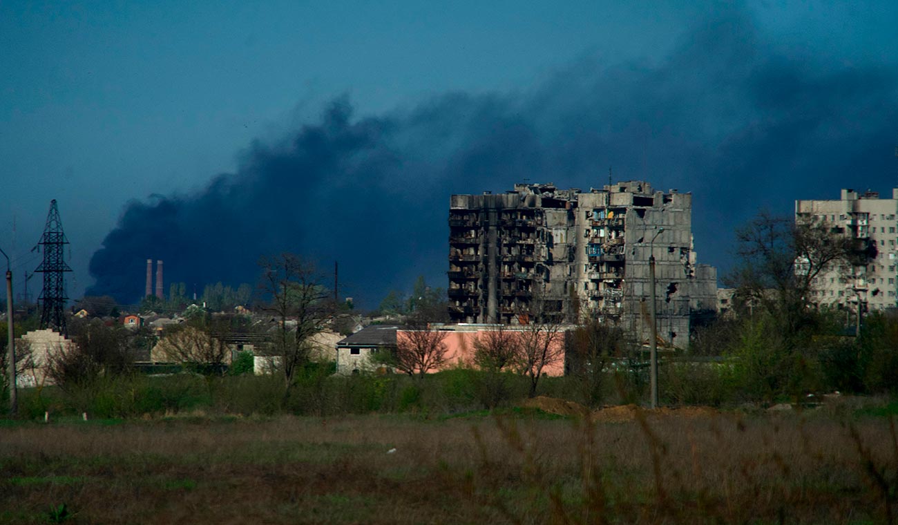 Bombardeos rusos en acería de Azovstal, Ucrania