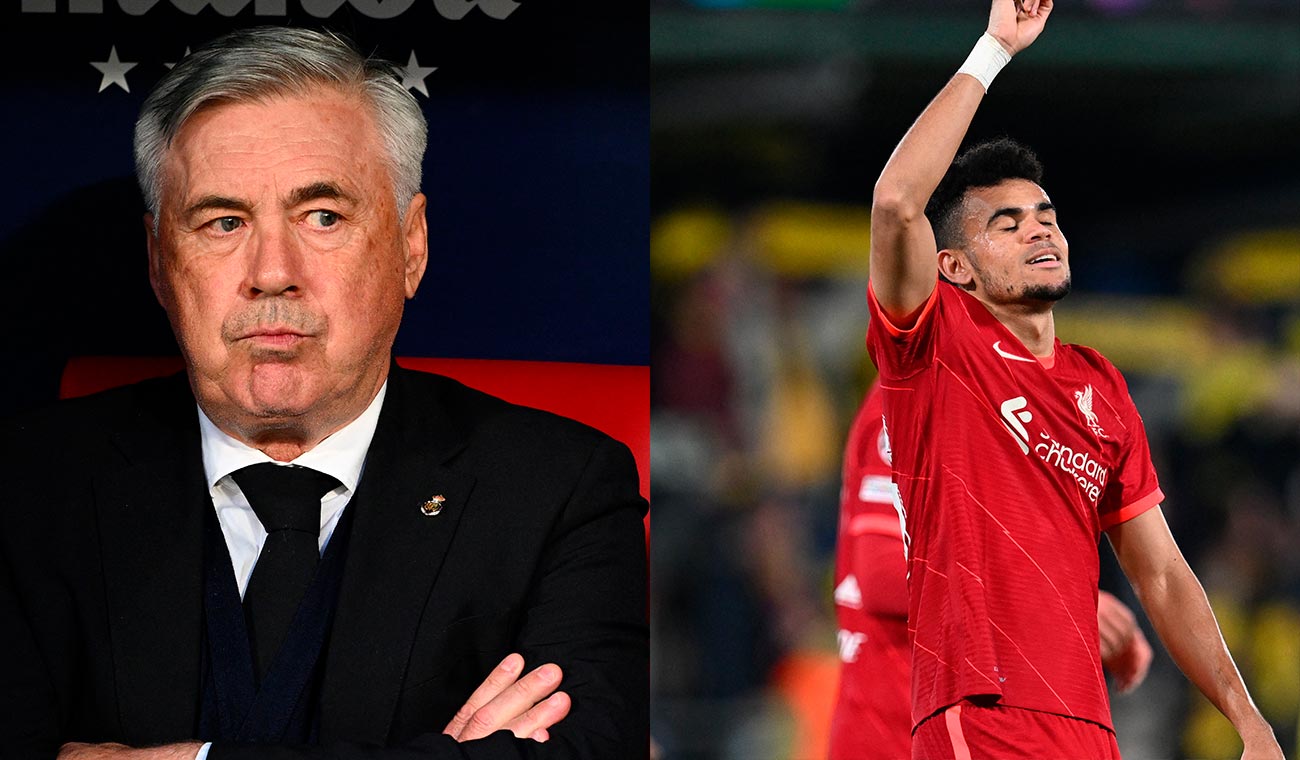 Carlo Ancelotti y Luis Diaz