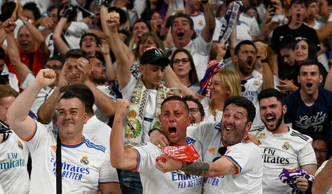 Hinchas del Real Madrid en final de la Champions League