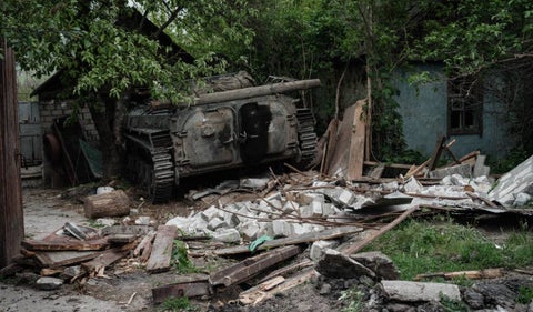 Tropas rusas en Lugansk